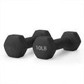 10 LBS Black Neoprene Hex Dumbbells E273600