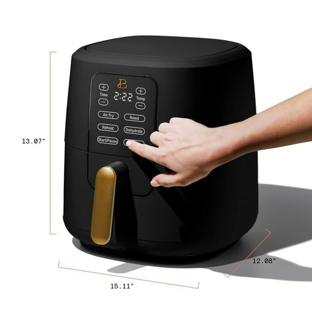 6 Qt Air Fryer with Touch-Activated Display, Black F50322