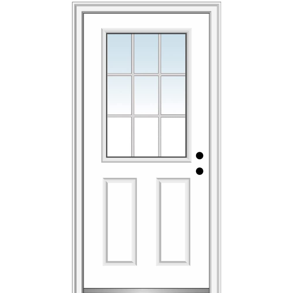 Steel Primed Left-Hand Inswing 1/2 Lite 2-Panel Prehung Front Door 36" x 80" W535