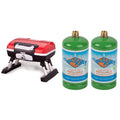 Portable Tabletop Propane Gas Grill & Refillable 1LB Propane Cylinder Tank S4393