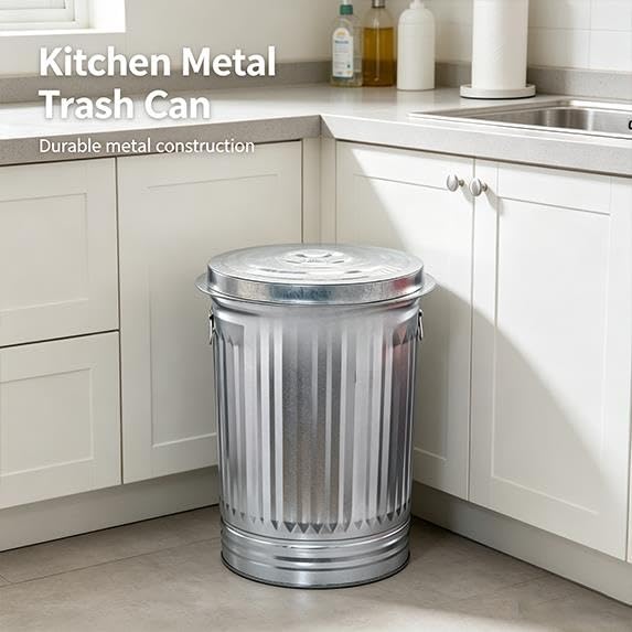 31-Gallon Galvanized Steel Trash Can with Lid S468077