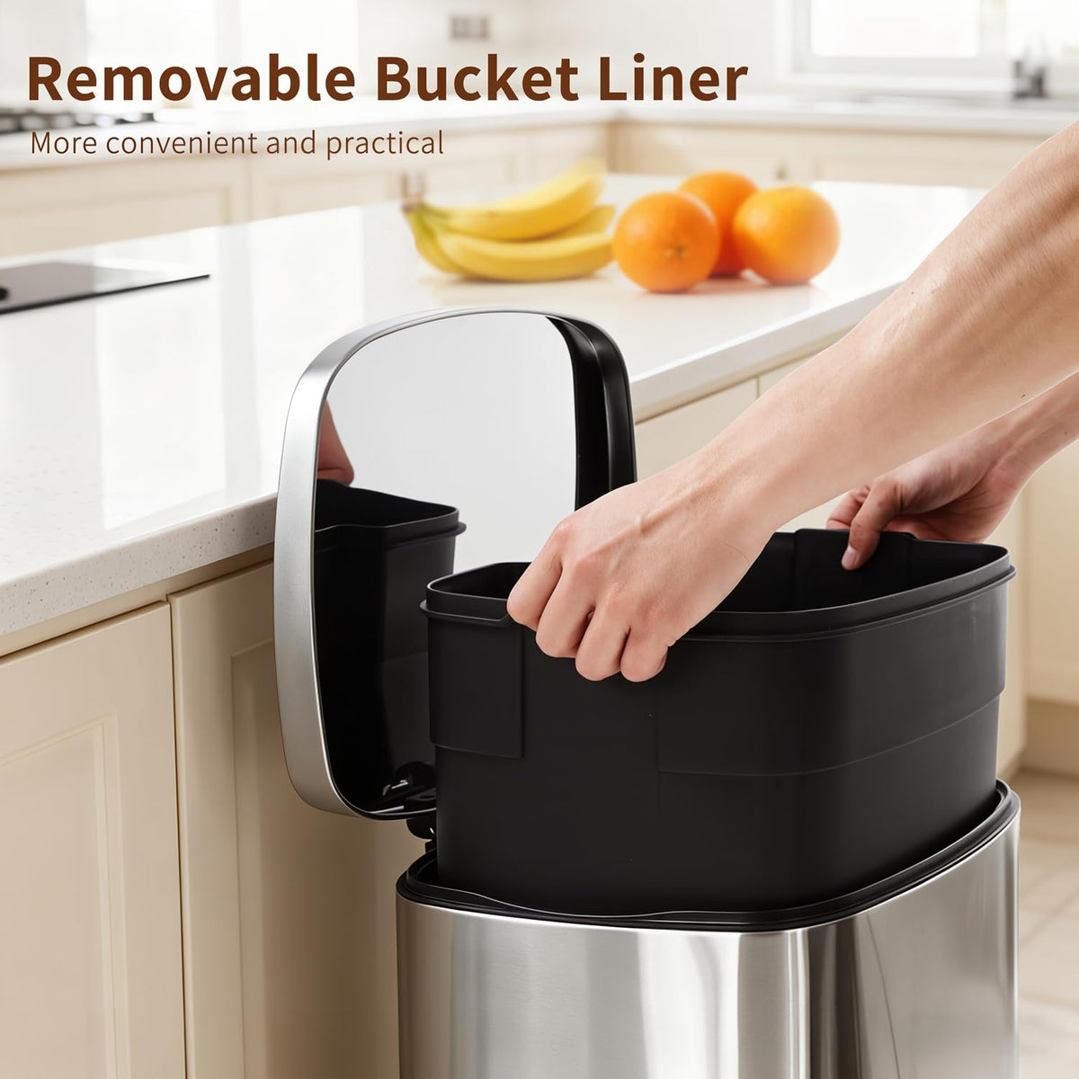 13G Steel Trash Can with Lid E866513