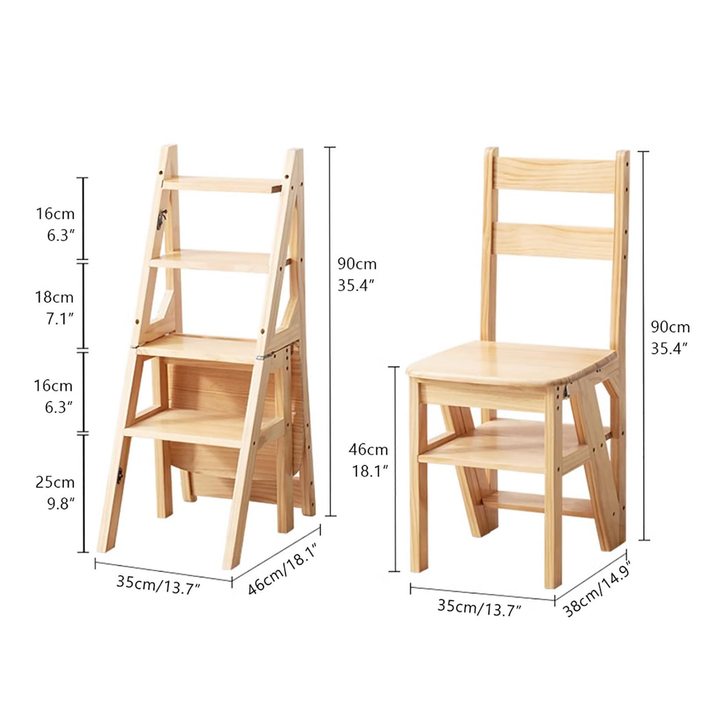 Solid Wood Folding Ladder Chair E646