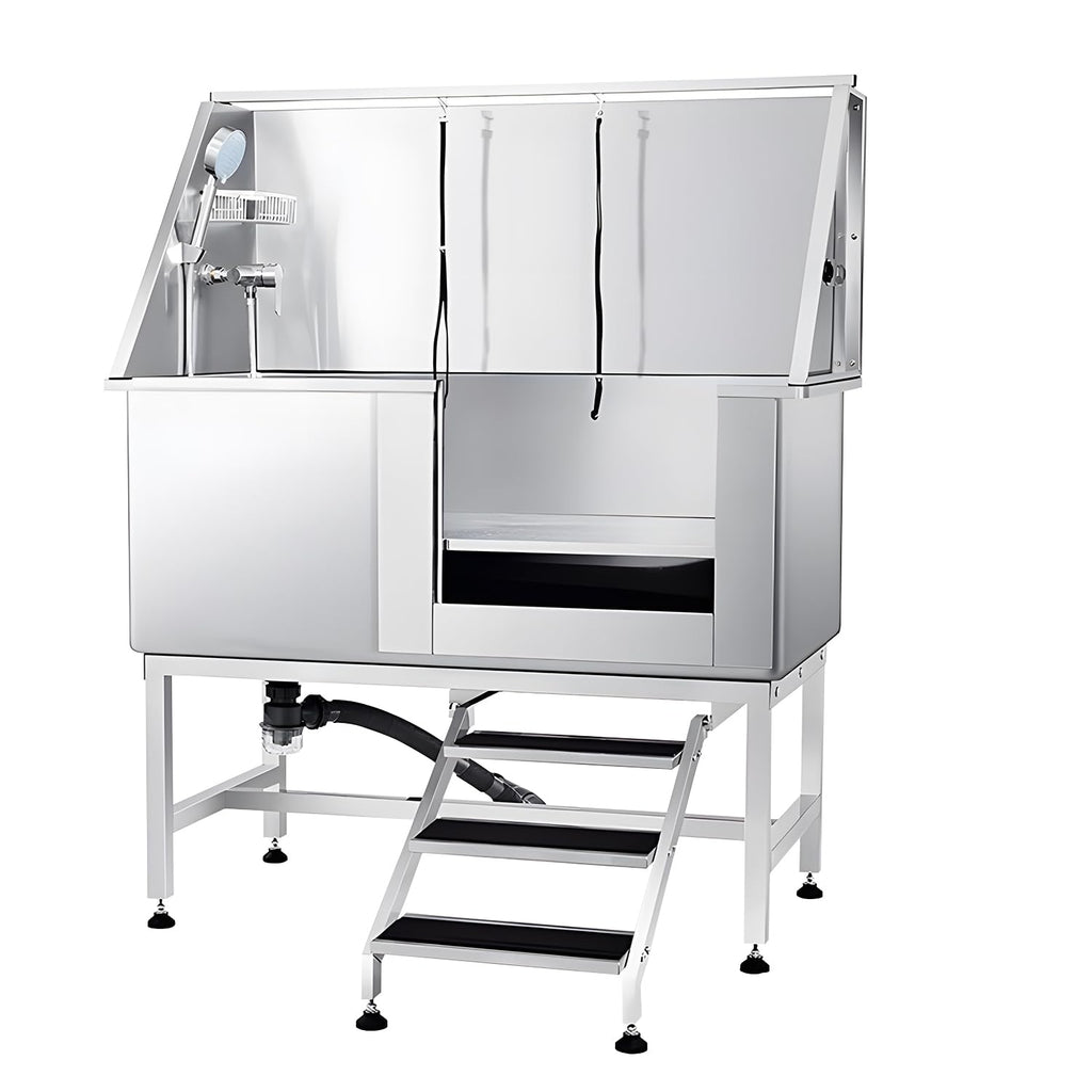 Stainless Steel 304 Dog Grooming Tub with Stairs and Faucet H13910