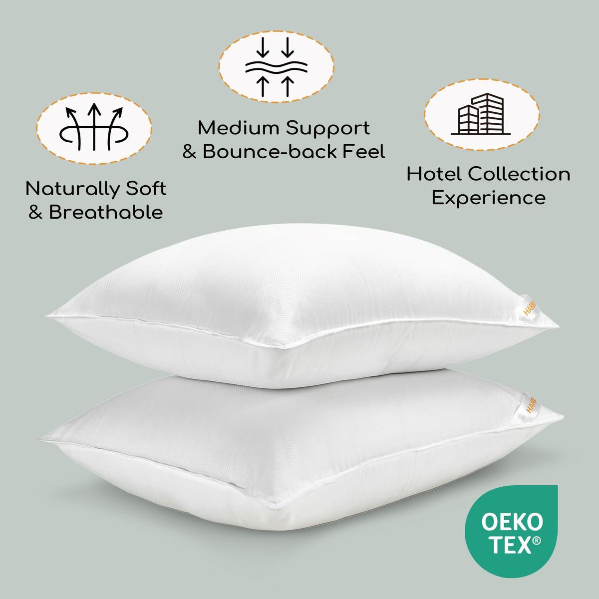 Standard Size Set of 2 Down Alternative Pillows B56574