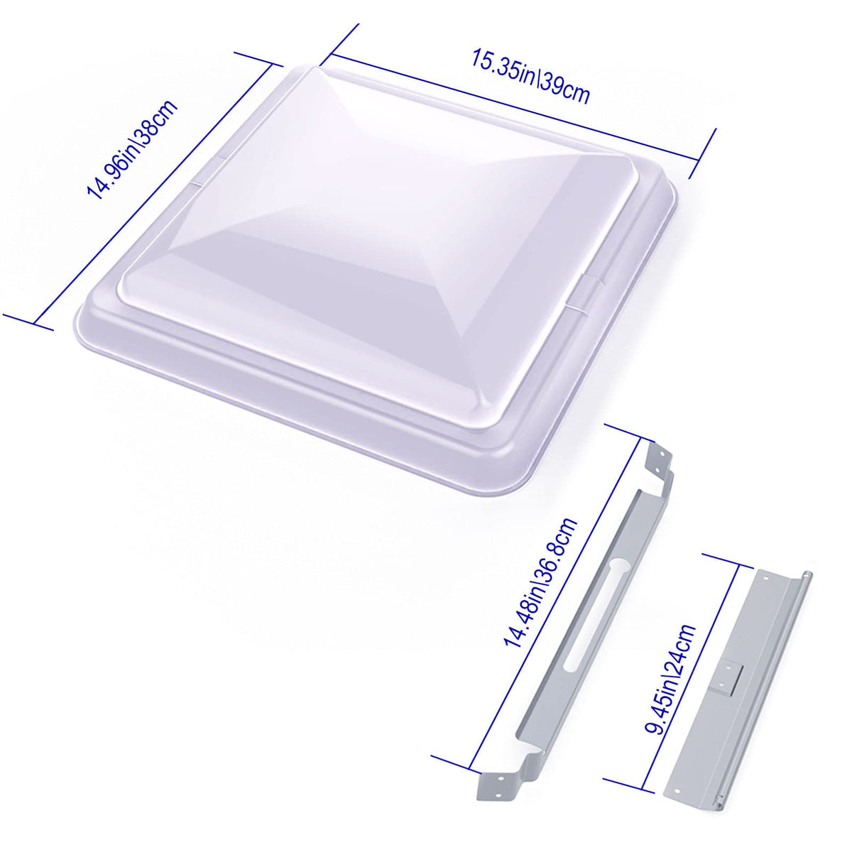 3 Packs 14" White RV Roof Vent Cover Replacement with 6" Fan Blade and 12 Volt Motor U25901