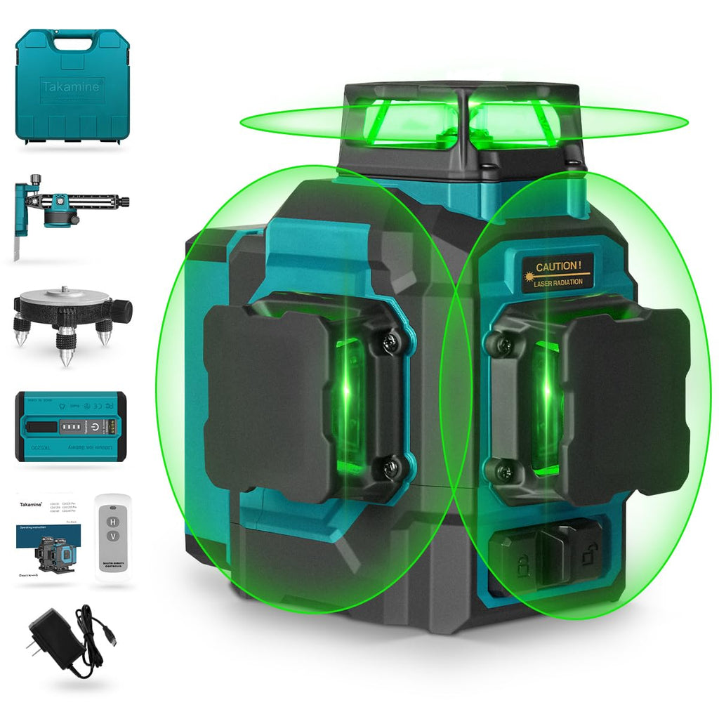 Green 3x360° 12 Lines Self Leveling Laser Level Q534099