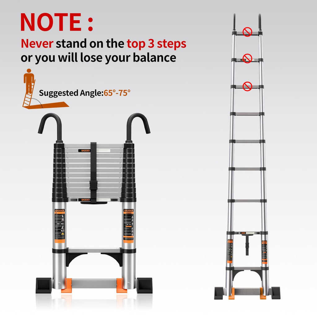 Telescoping Aluminum Ladder 330lbs Max Capacity B866300