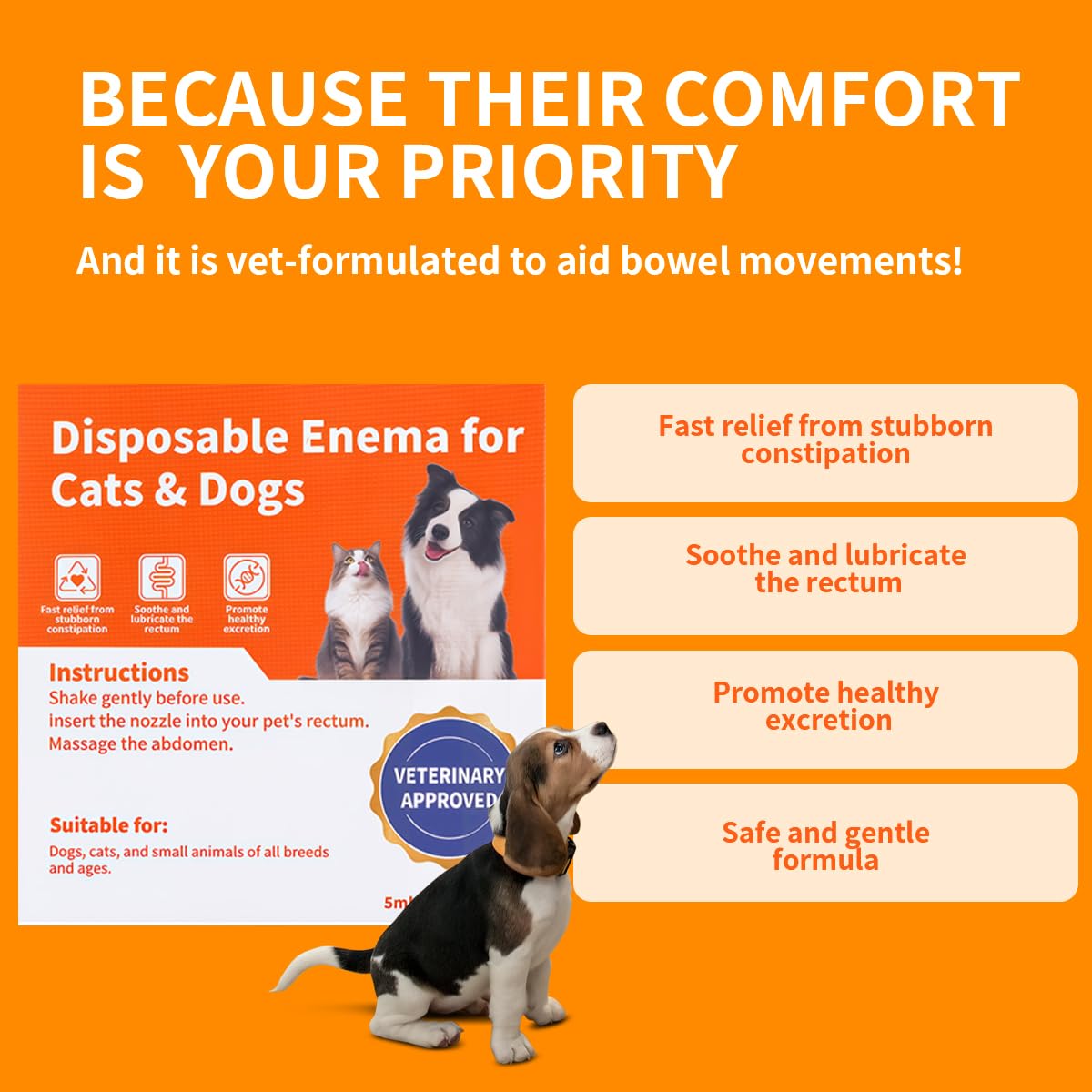 Disposable Enema for Cats & Dogs 5 mL 4 Pack I4331