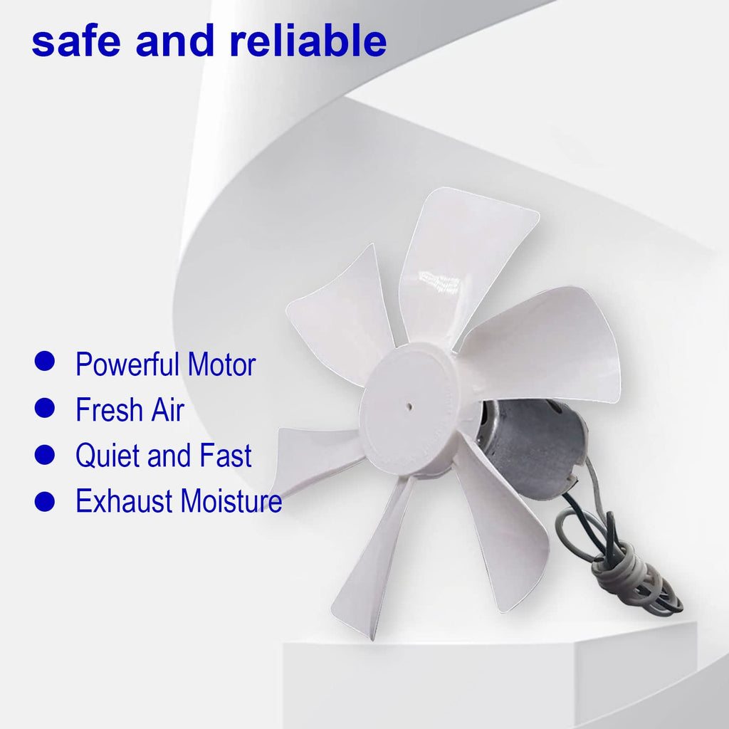 3 Packs 14" White RV Roof Vent Cover Replacement with 6" Fan Blade and 12 Volt Motor U25901