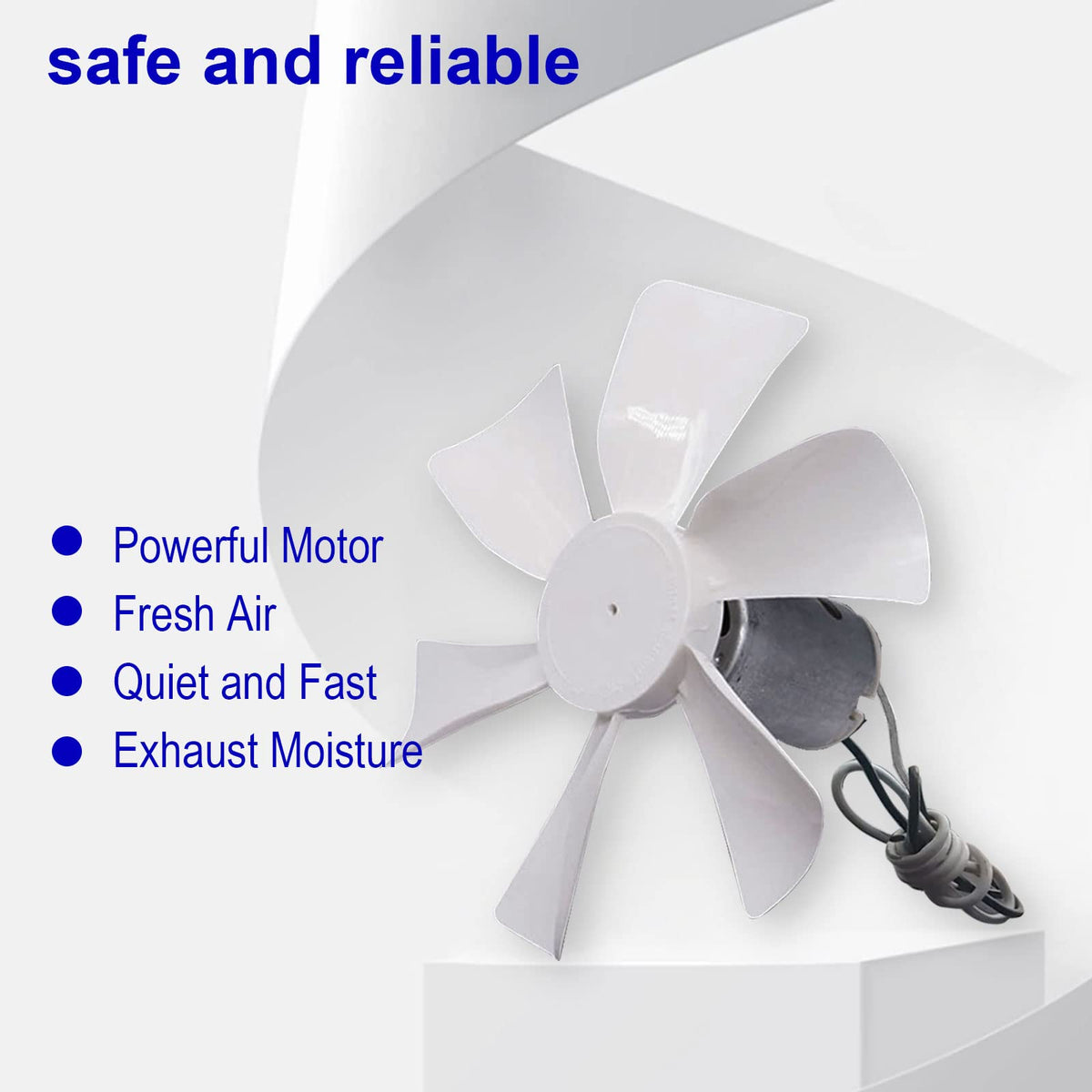 3 Packs 14" White RV Roof Vent Cover Replacement with 6" Fan Blade and 12 Volt Motor U25901