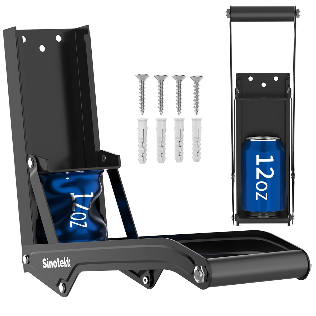 16 oz Wall Mounted Steel Can Crusher with Bottle Opener J14322