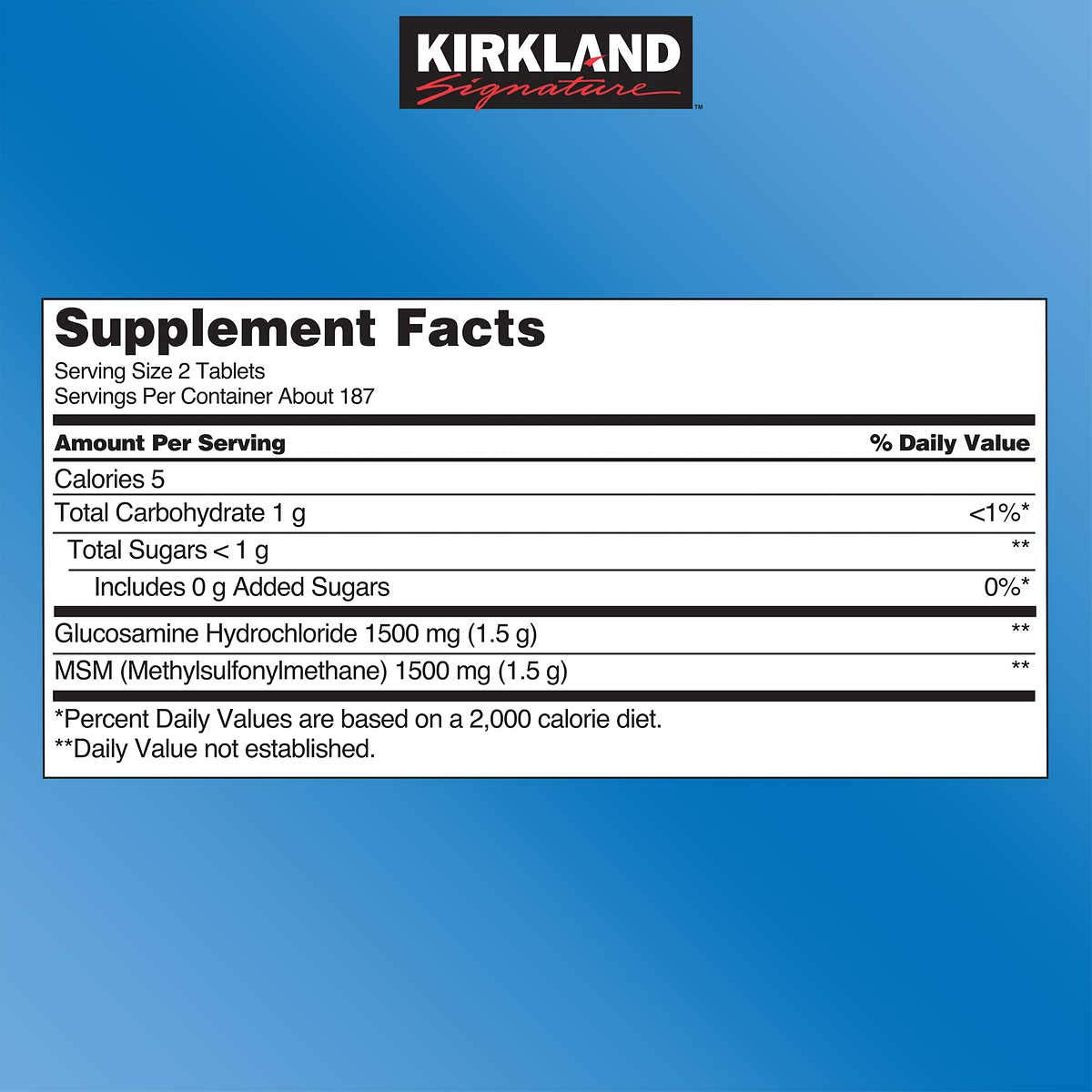 Glucosamine with MSM 375 Tablets 5 Pack W6194