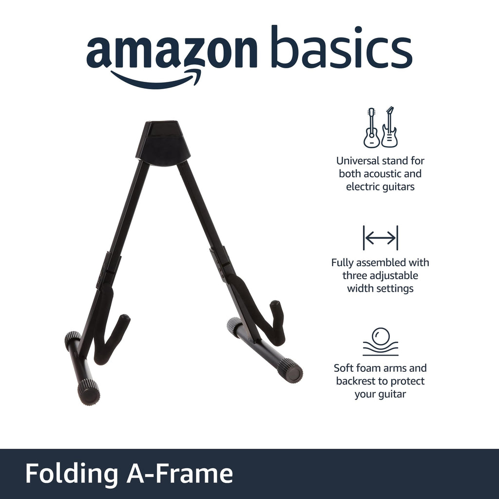 Adjustable Folding Guitar Stand with Padded Foam, Black H897925