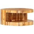 Sheesham Wood Round Coffee Table with Storage Shelf V820