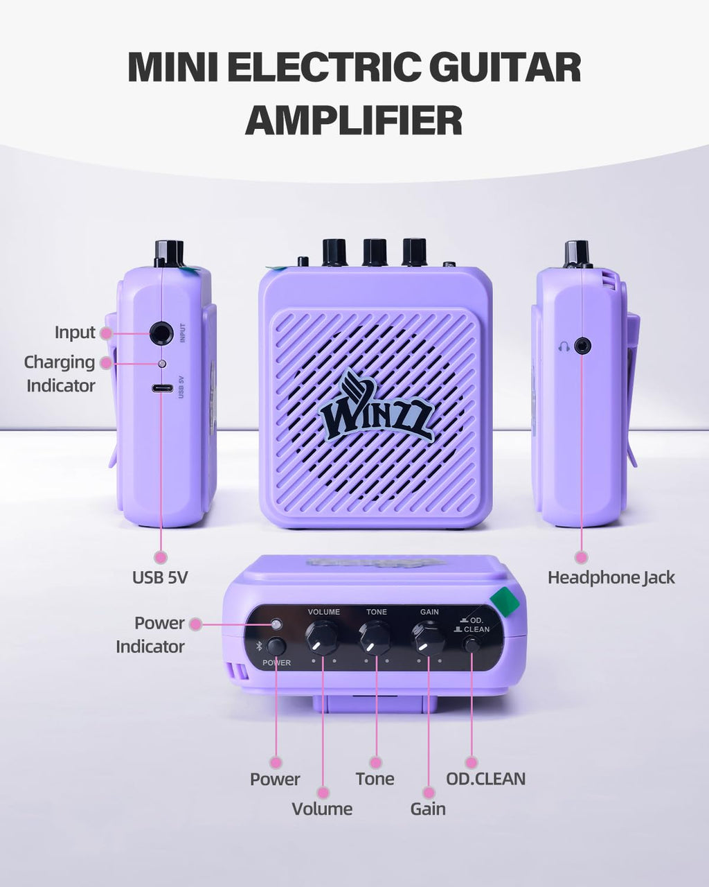 30 Inch 1/4 Size Purple Electric Guitar Kit with Amp P280