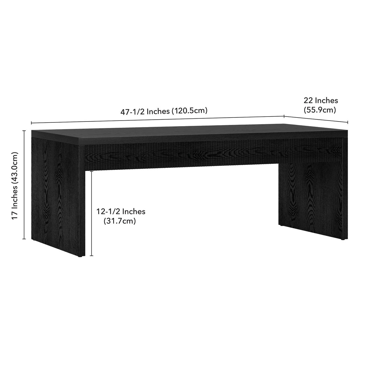 48" Modern Fluted Coffee Table F5646