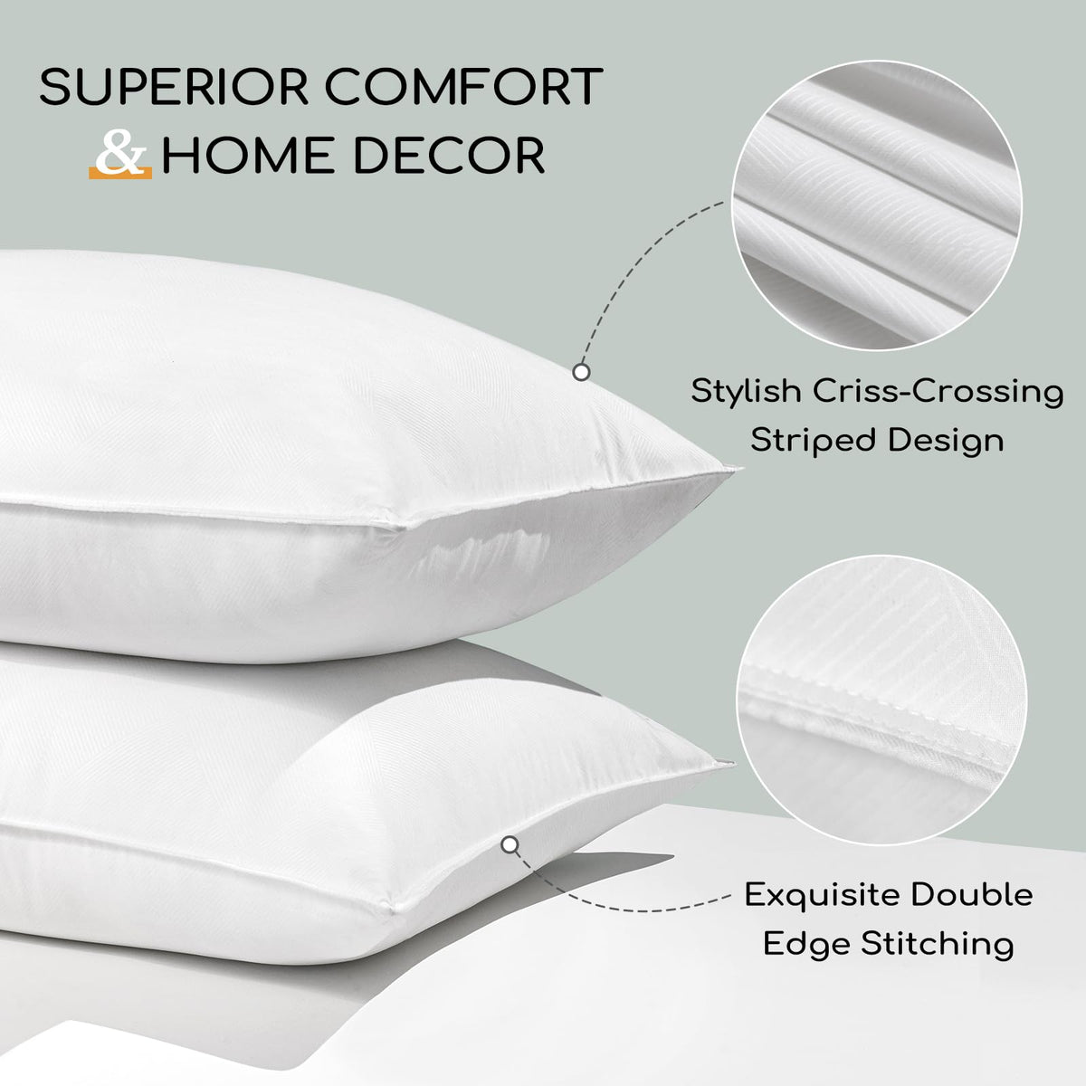 Standard Size Set of 2 Down Alternative Pillows B56574