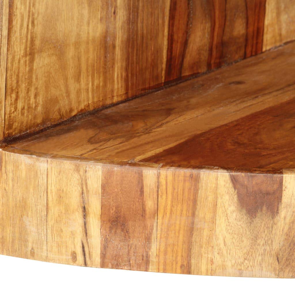 Sheesham Wood Round Coffee Table with Storage Shelf V820