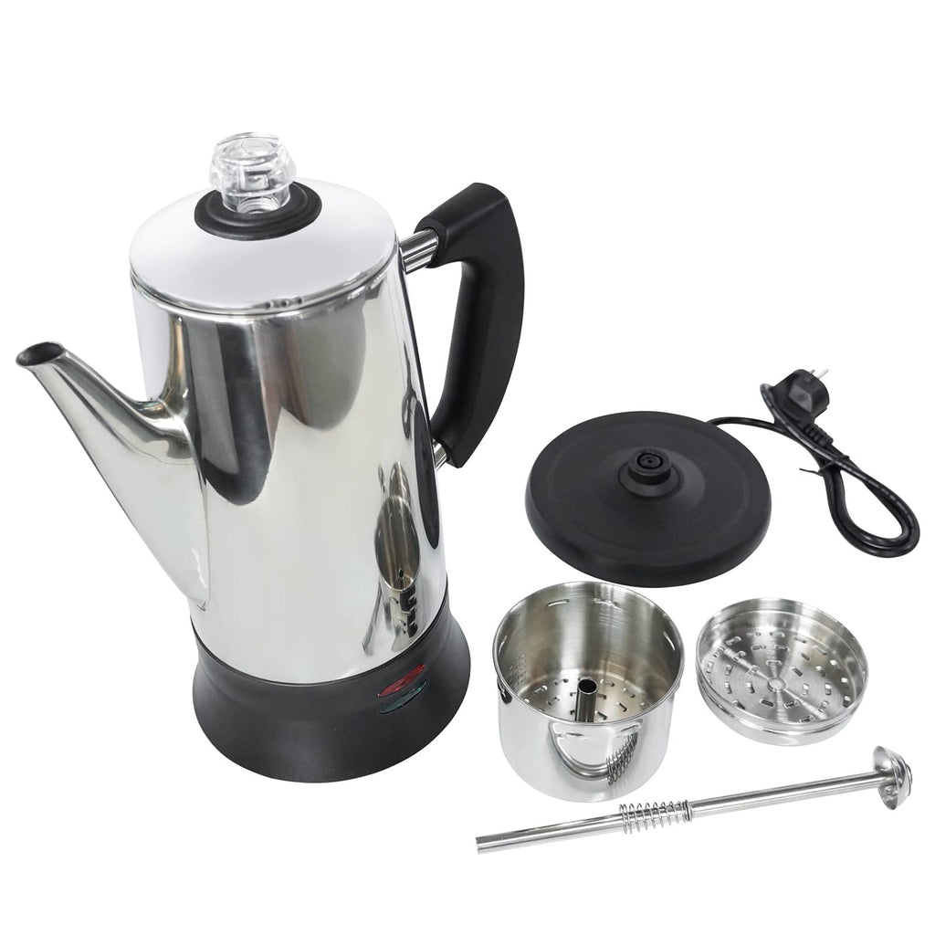 Electric Percolator Coffee Pot Stainless Steel 12 Cup I5978