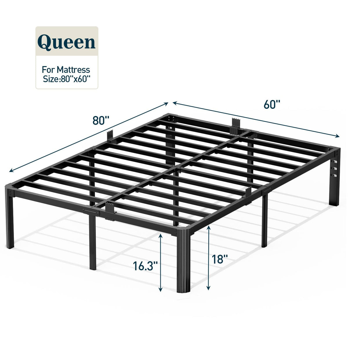 Queen 18 Inch Heavy Duty Metal Platform Bed Frame T7081