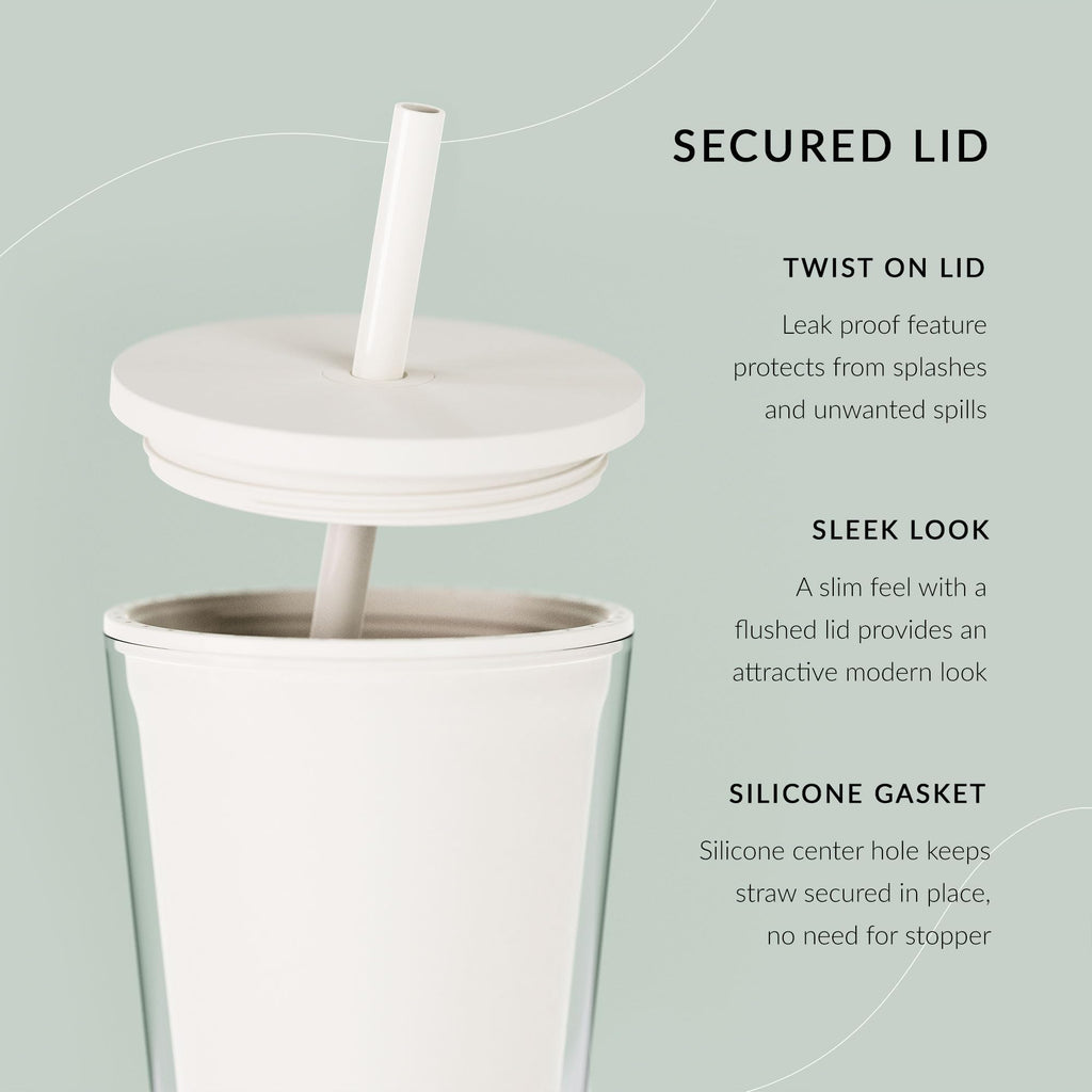 Clear 16oz Insulated Acrylic Tumbler with Lid and Straw, 2 Pack K303436
