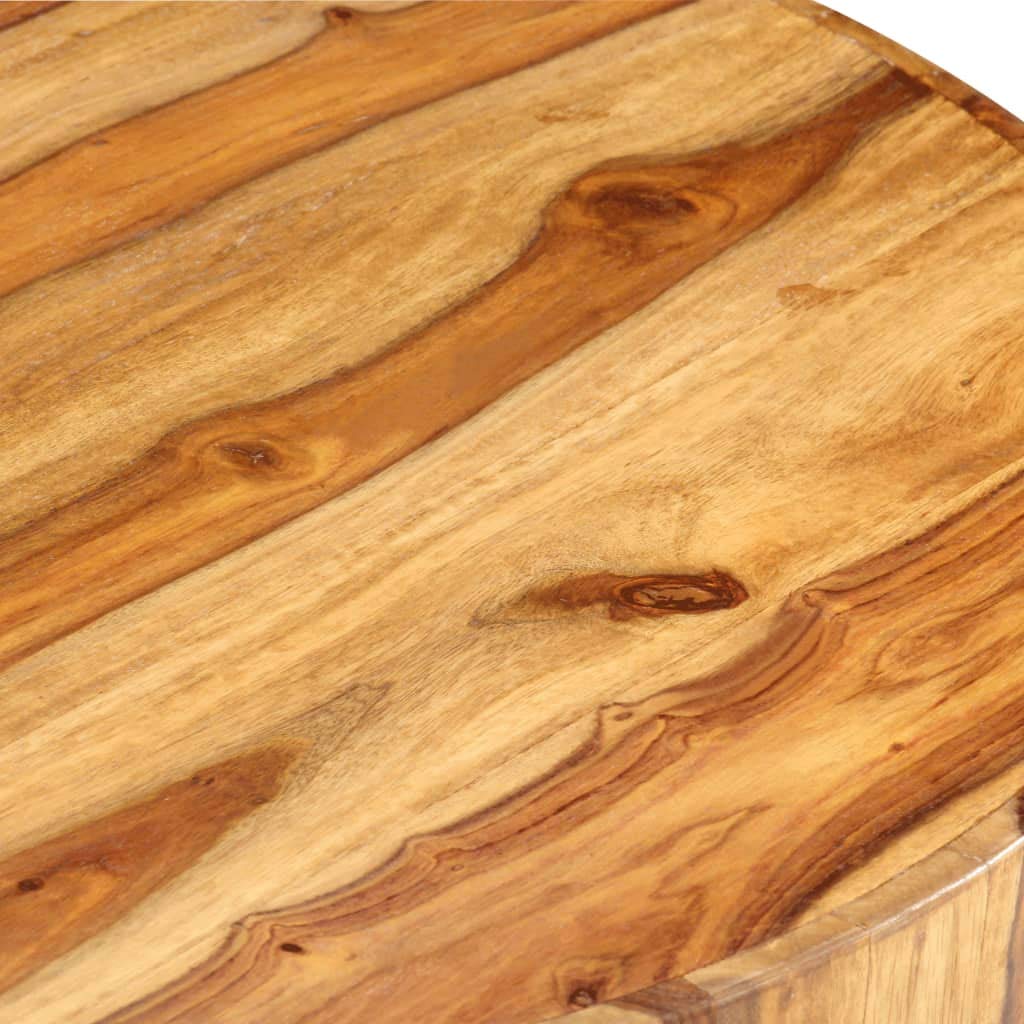 Sheesham Wood Round Coffee Table with Storage Shelf V820