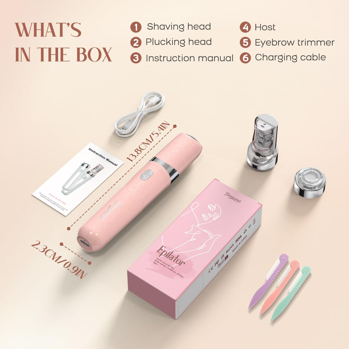 2-in-1 USB Rechargeable Portable Electric Facial Hair Remover X38923