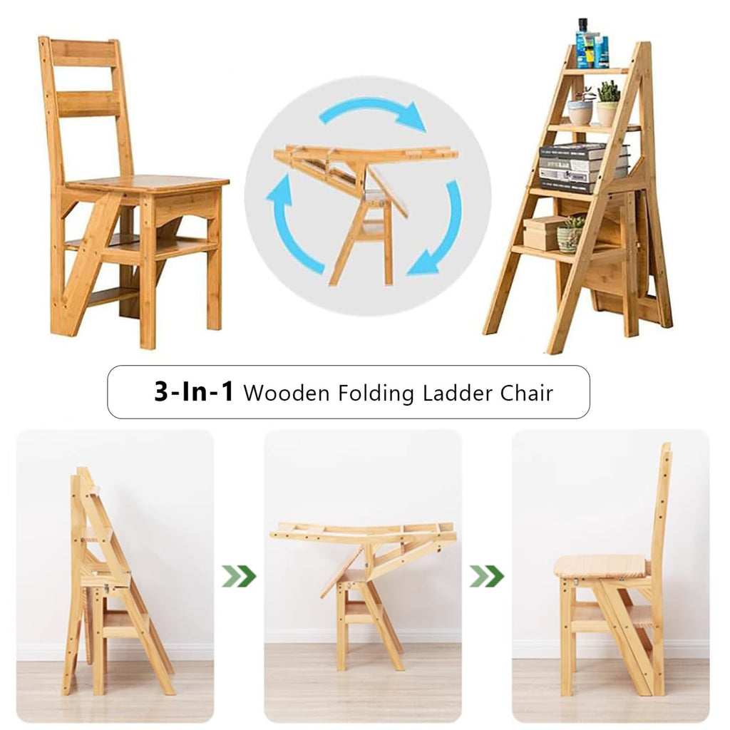 Solid Wood Folding Ladder Chair E646