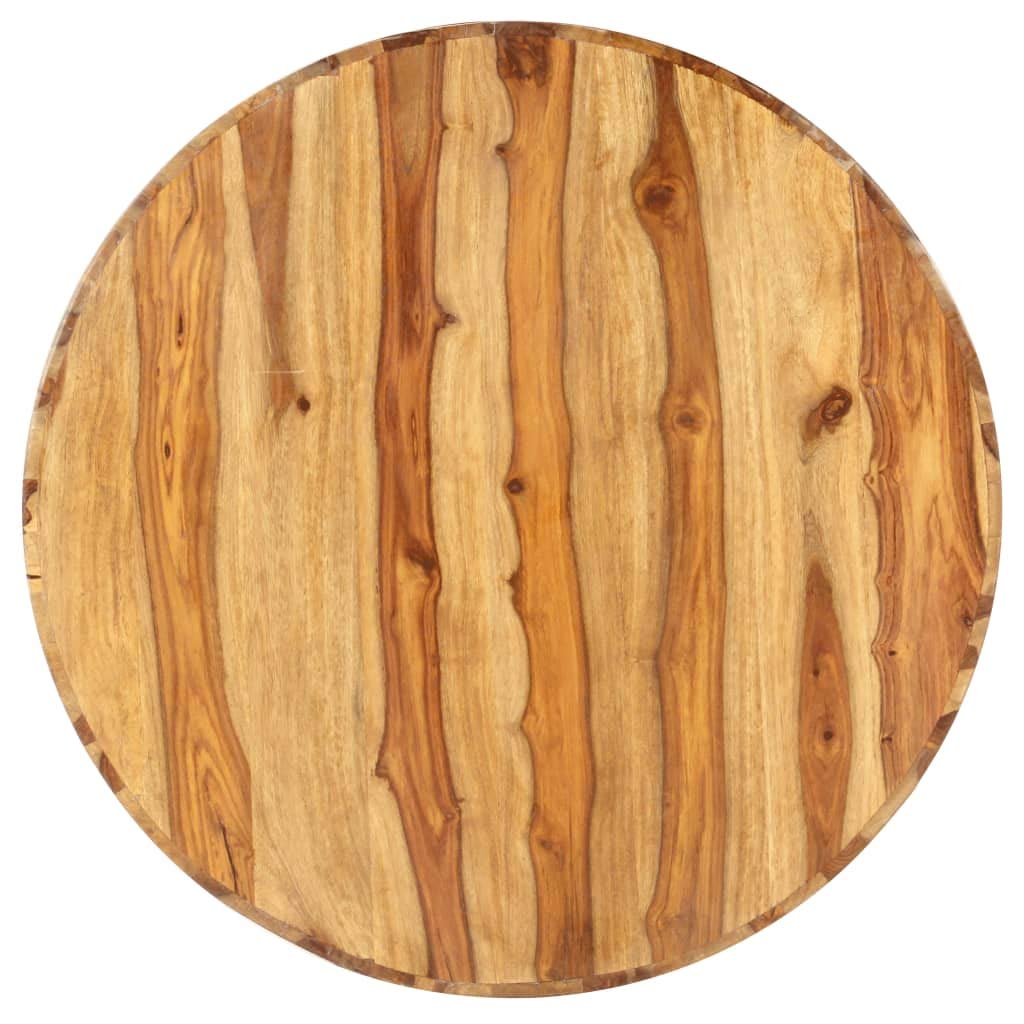 Sheesham Wood Round Coffee Table with Storage Shelf V820