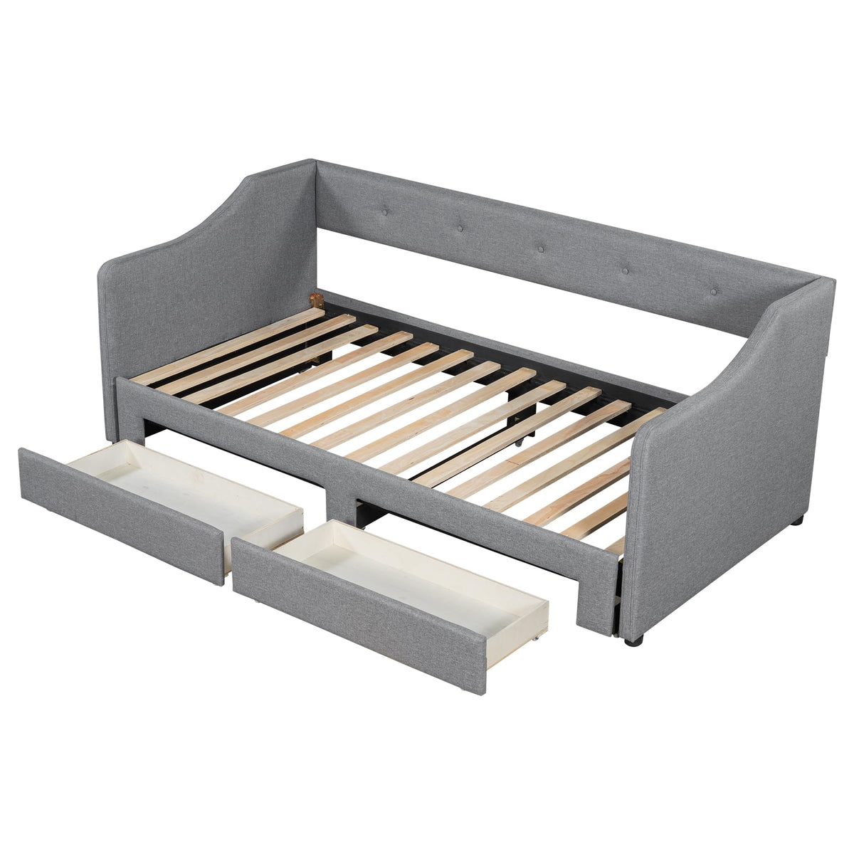 Upholstered Twin XL to King Size Daybed with Pop Up Trundle H51718