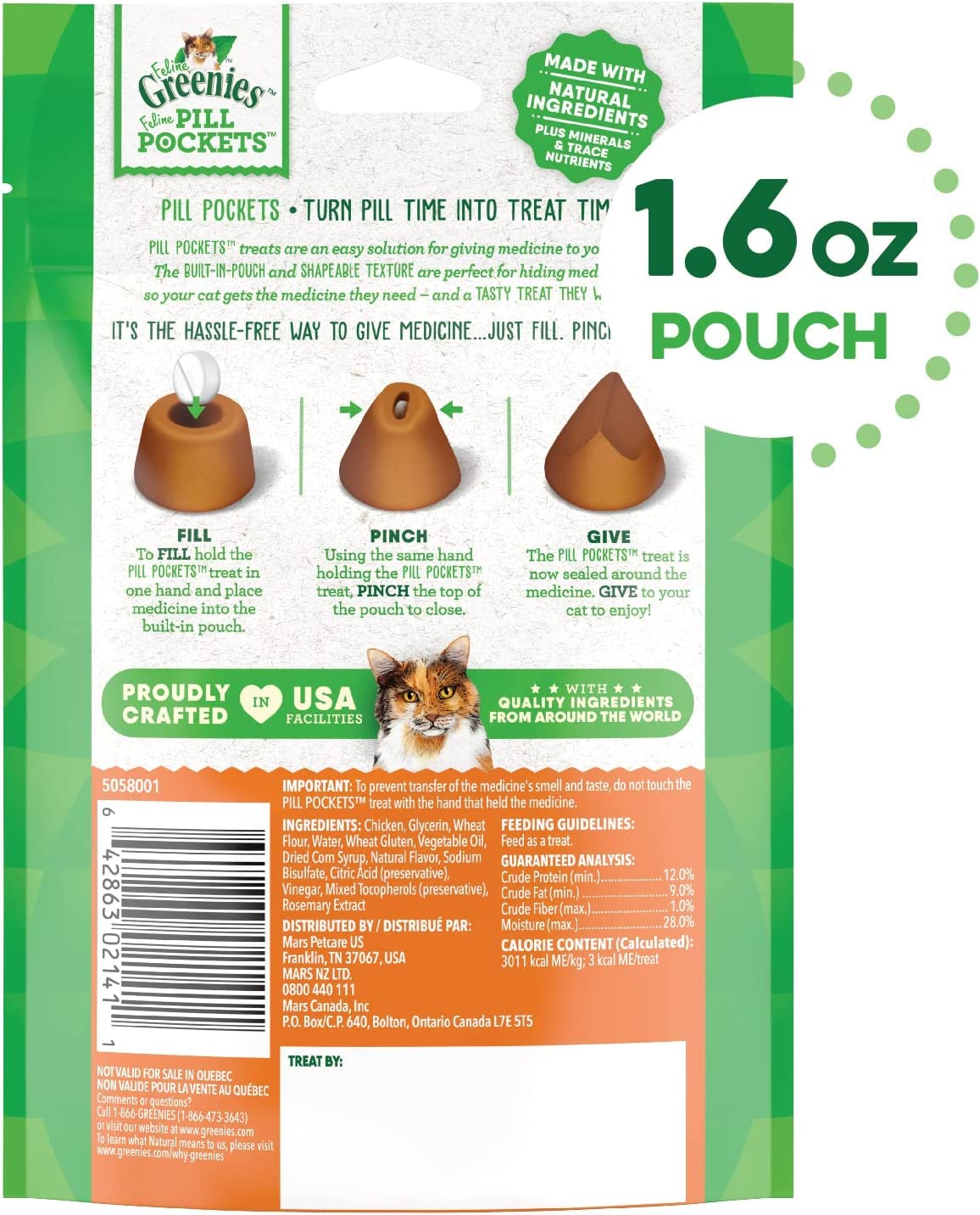 Chicken Flavor Cat Treats 1.6 oz 45 Count Pack of 6 C657167