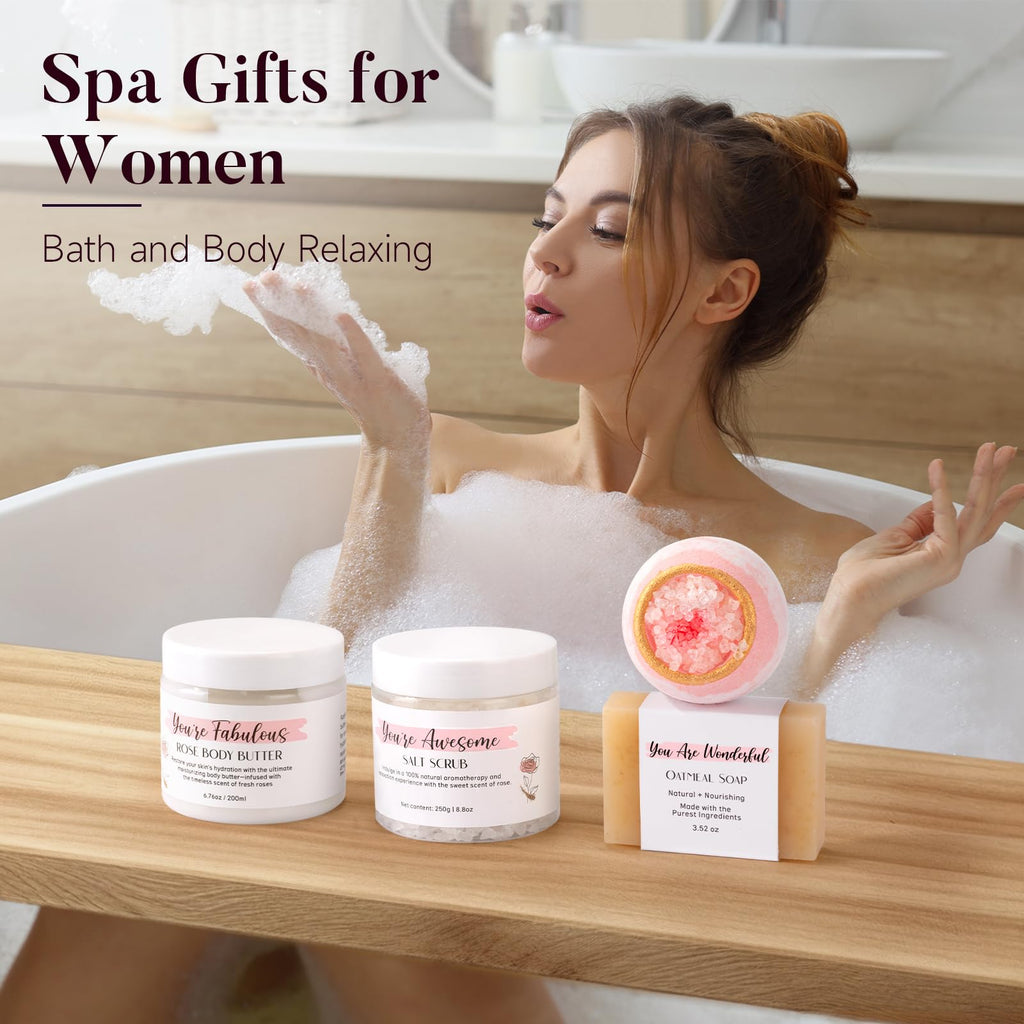 Pink 13Pcs Spa Bath Set T5438