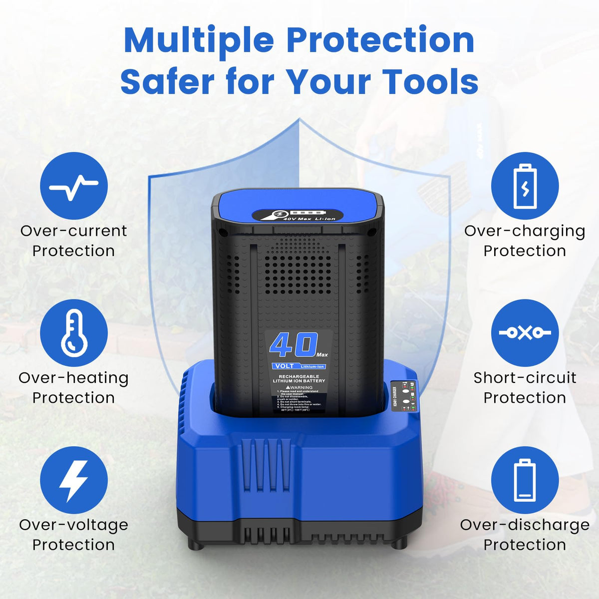 40V Battery with Charger Kit for Cordless Power Tools E535