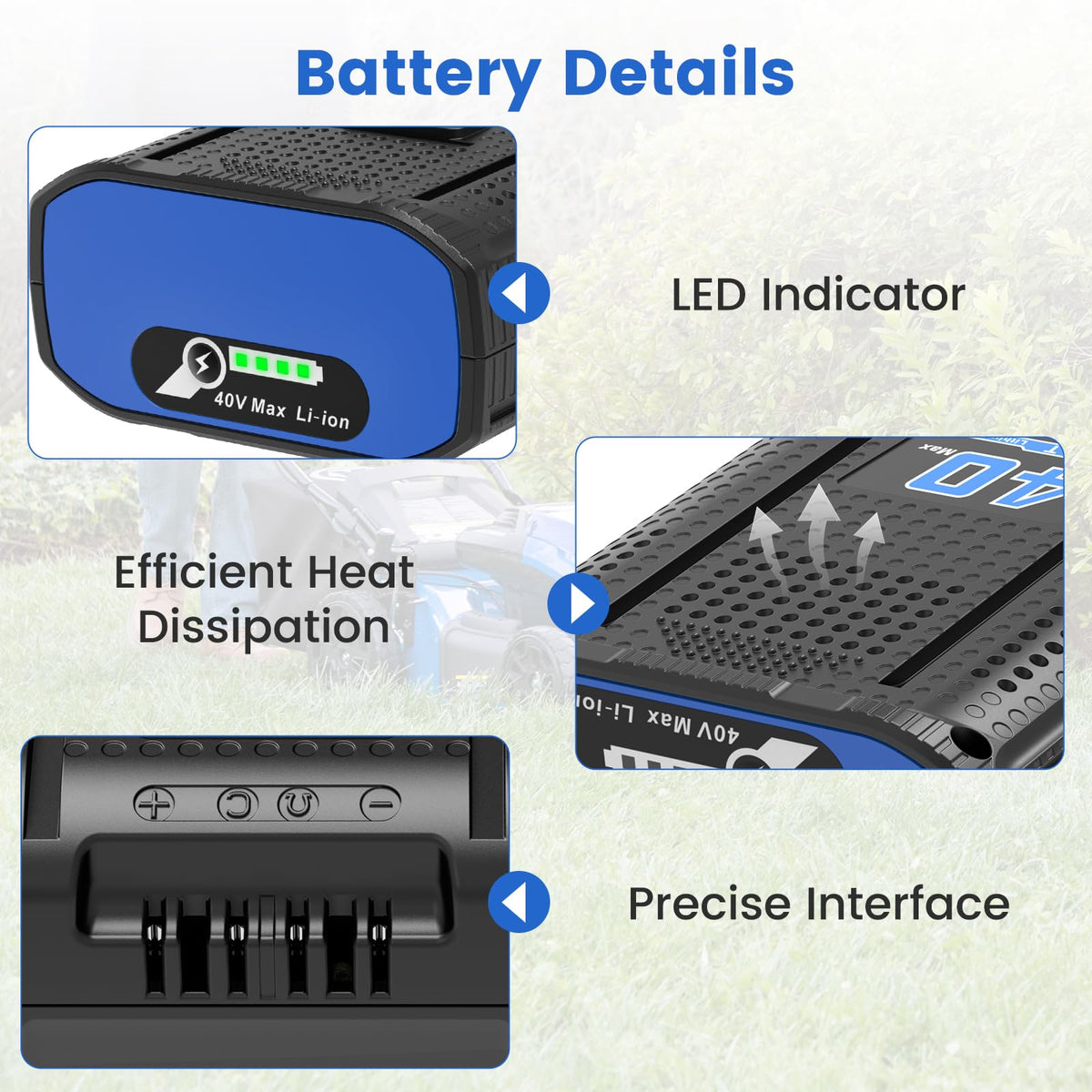 40V Battery with Charger Kit for Cordless Power Tools E535