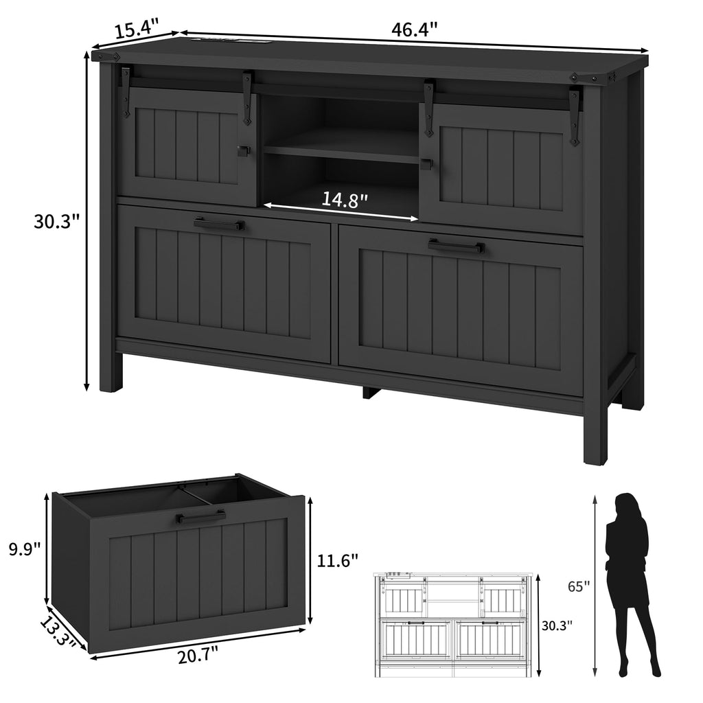 Lateral File Cabinet with Charging Station O3479