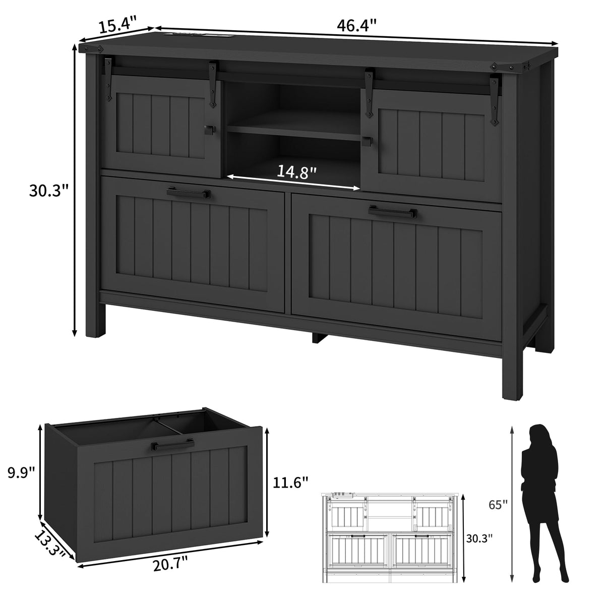 Lateral File Cabinet with Charging Station O3479