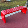 Alloy Stainless Steel Outdoor Bench Red 59" L x 16" W x 18" H U142