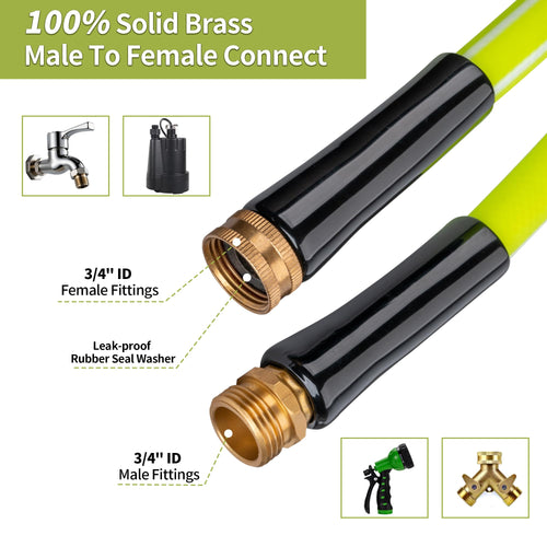 100FT x 5/8" Lightweight Hybrid Rubber Garden Hose H90039