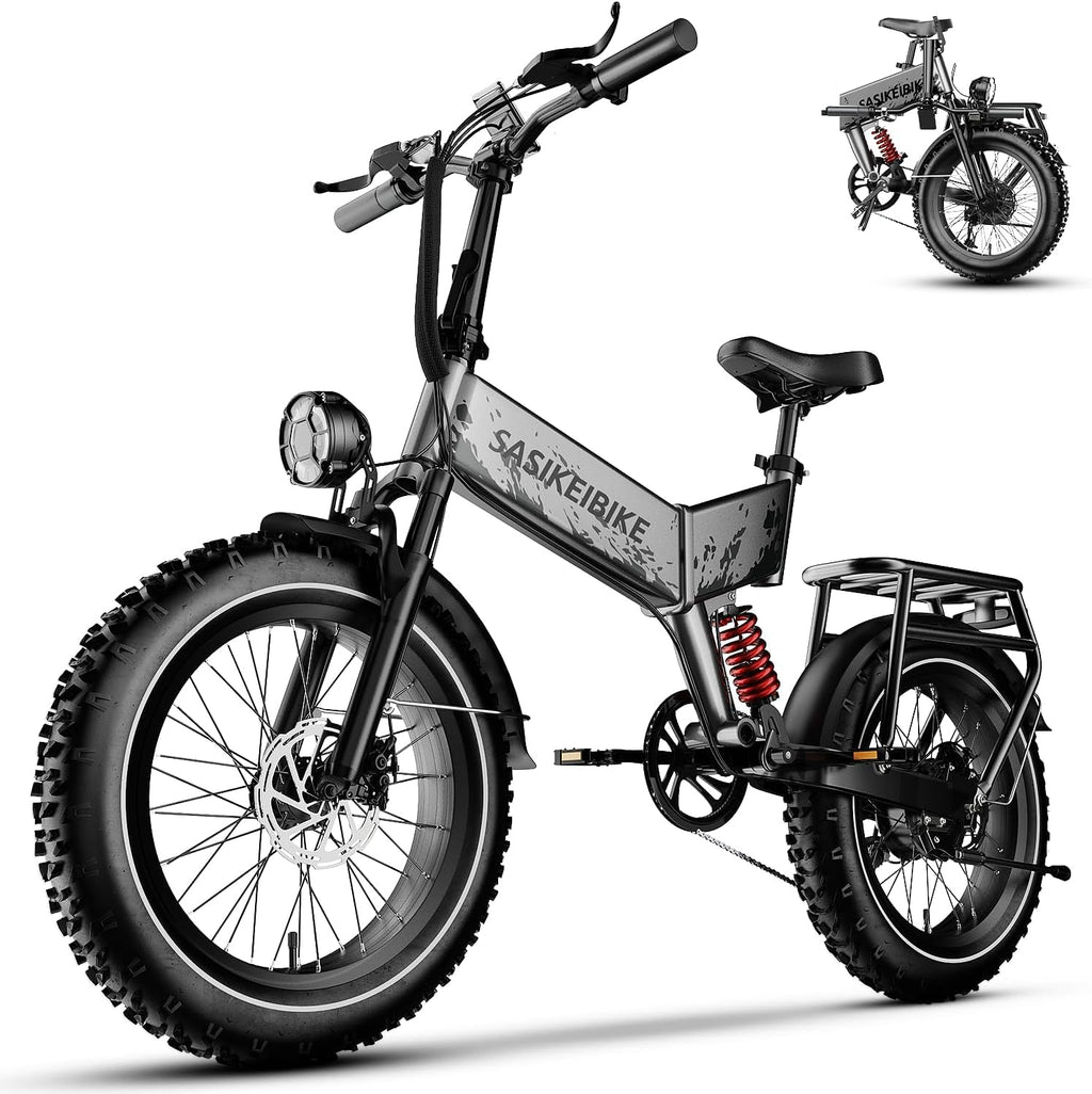 1500W Folding Electric Bike with 52V 20AH Removable Battery, 20" x4.0 Fat Tire W950