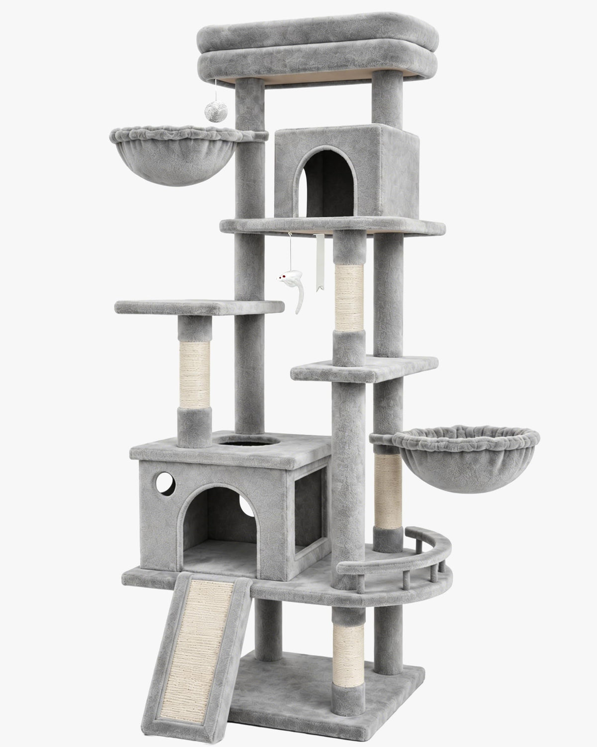 70 Inch Cat Tree with Scratching Post and Hammock T56174