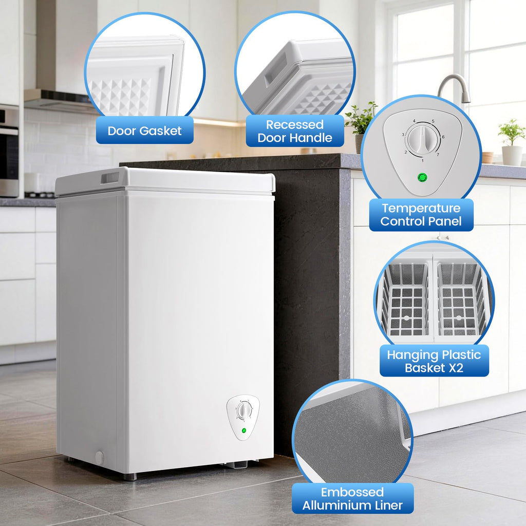 White 2.2 Cu Ft Chest Freezer with Storage Baskets U599716