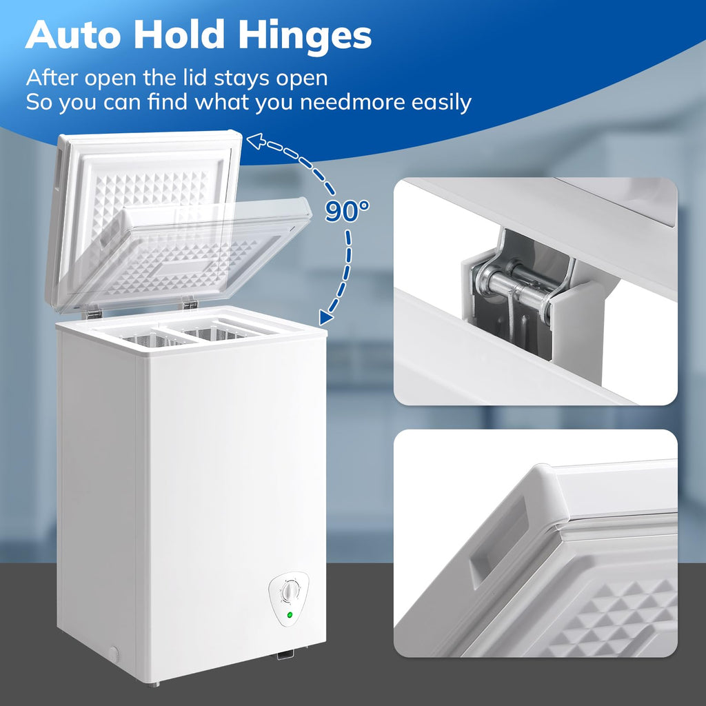 White 2.2 Cu Ft Chest Freezer with Storage Baskets U599716