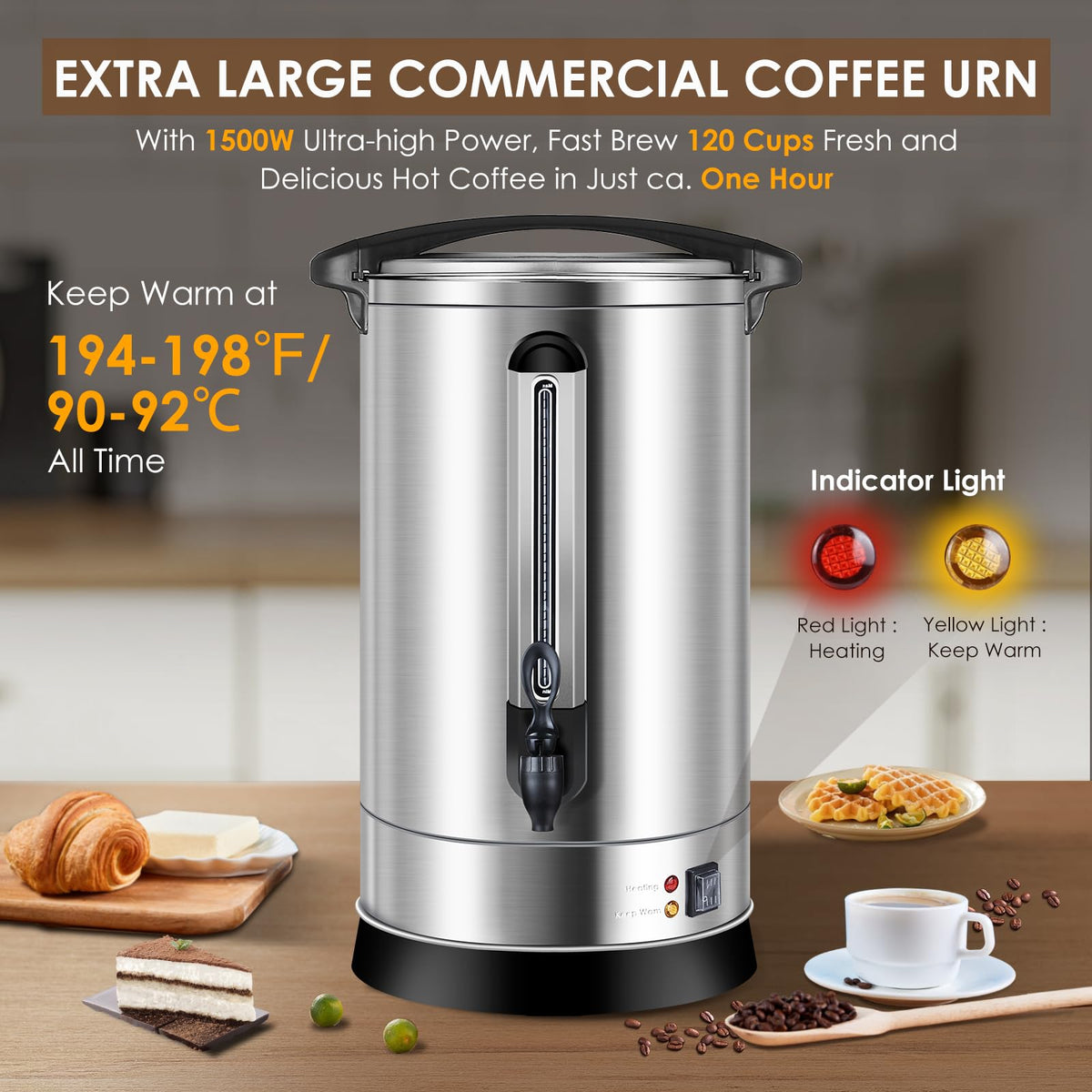 120 Cup 18L Stainless Steel Commercial Coffee Urn Y237572