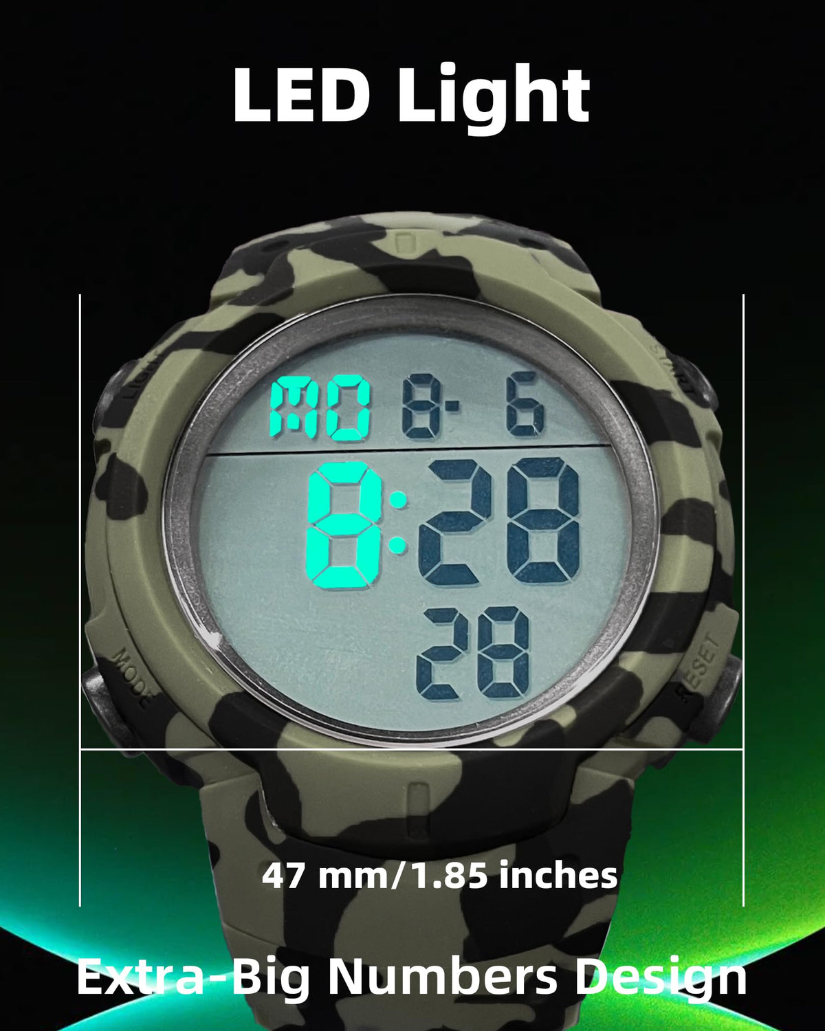 Digital Watch Mens Waterproof Sport Wristwatch Z54631