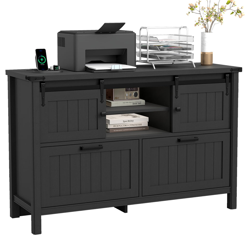 Lateral File Cabinet with Charging Station O3479