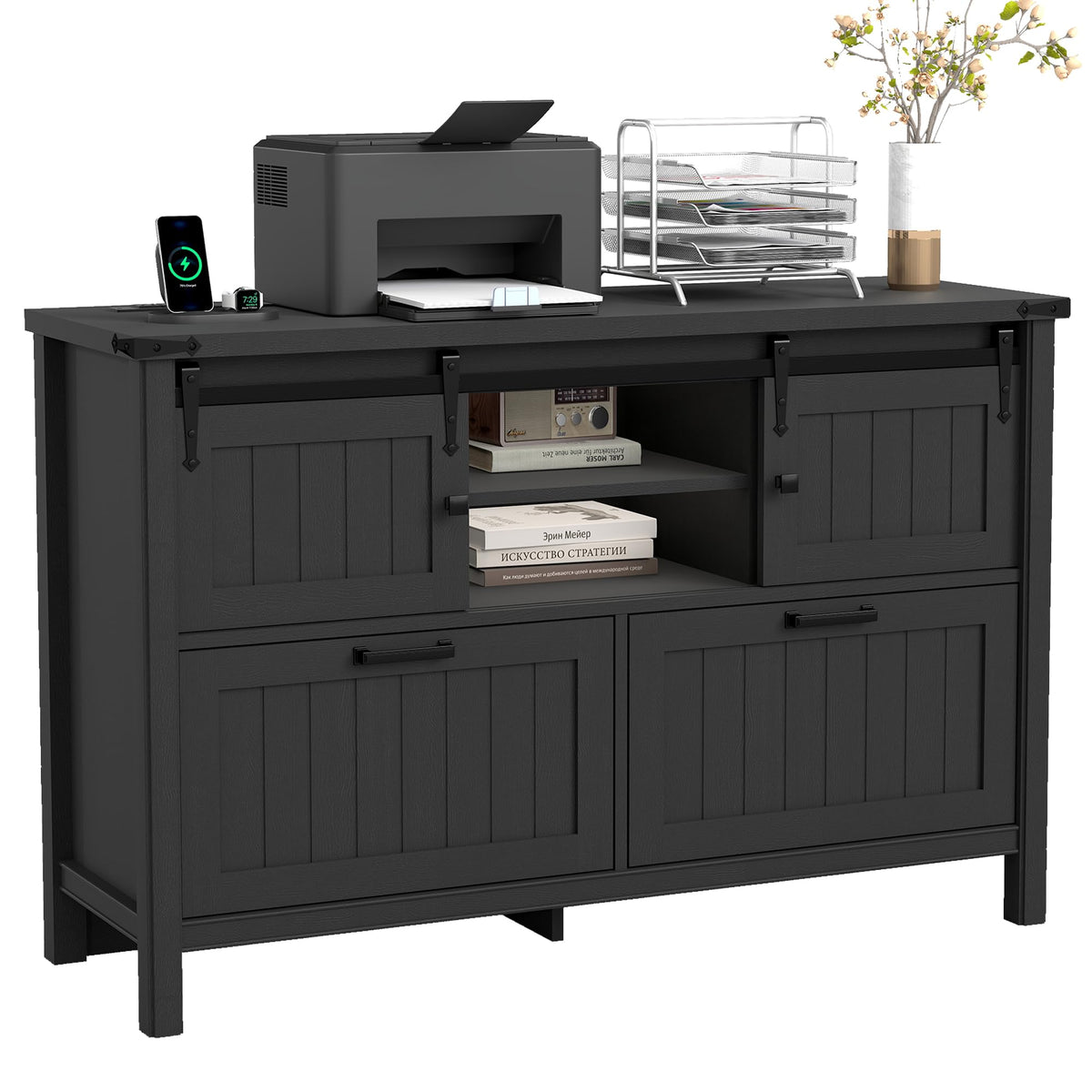 Lateral File Cabinet with Charging Station O3479