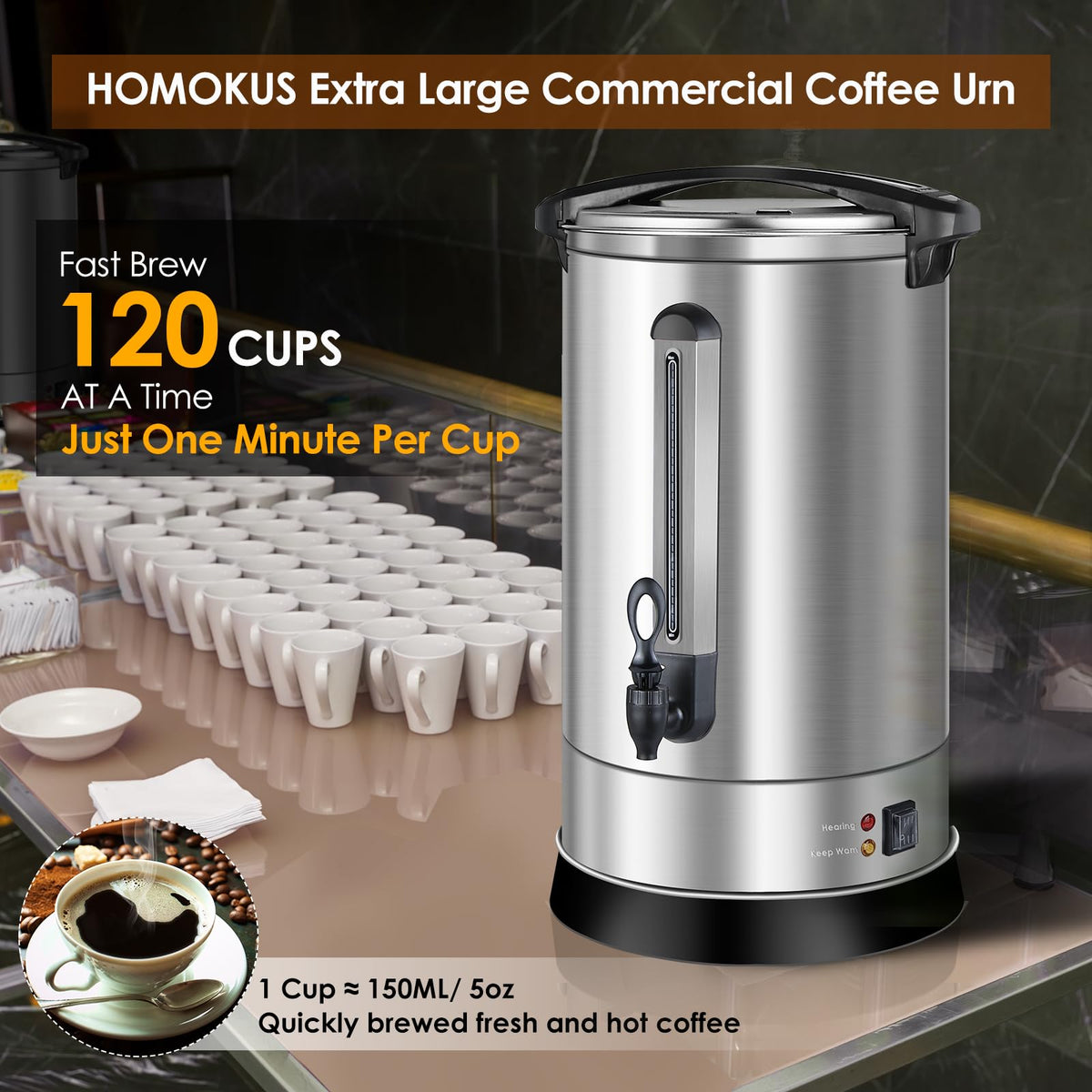 120 Cup 18L Stainless Steel Commercial Coffee Urn Y237572