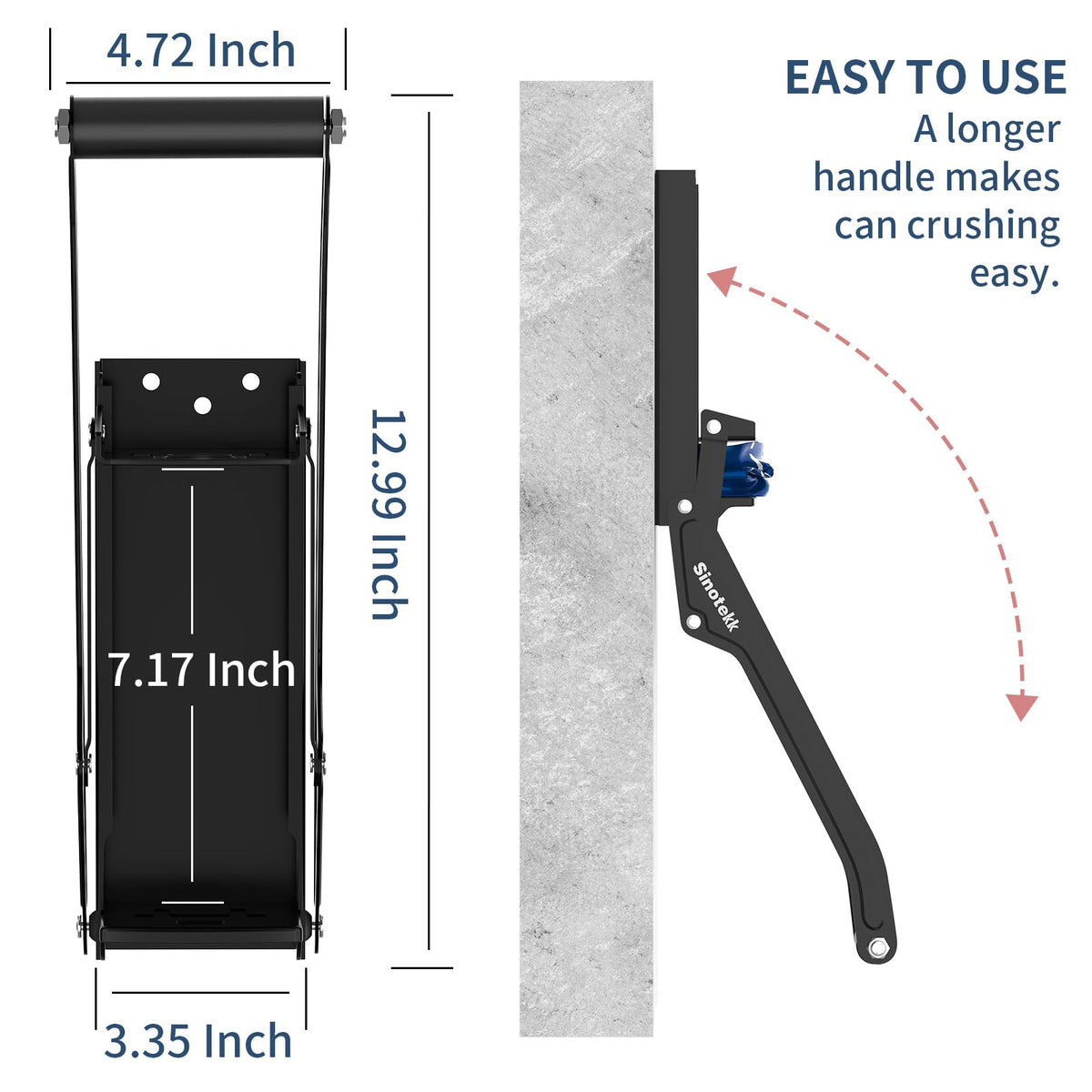 16 oz Wall Mounted Steel Can Crusher with Bottle Opener J14322