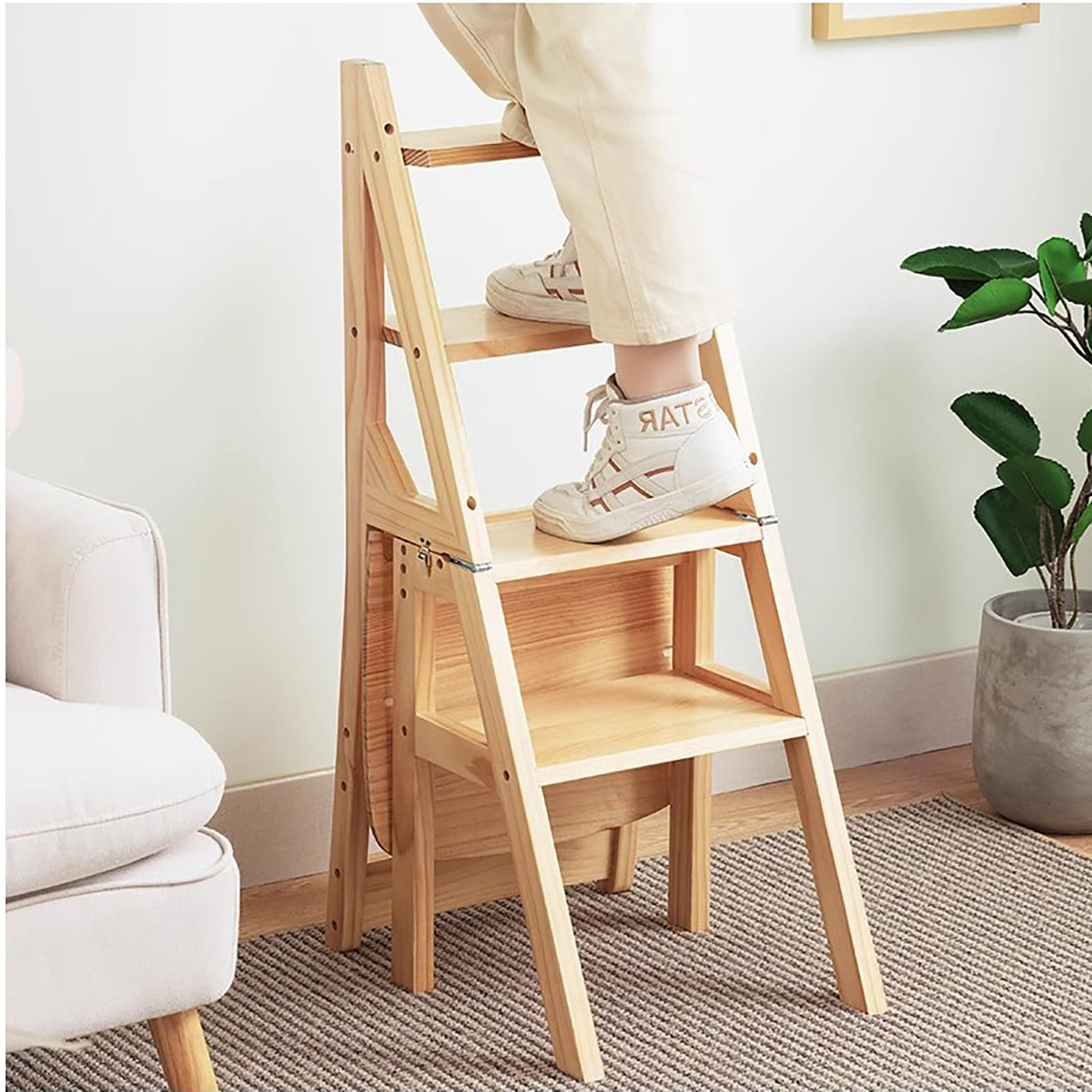 Solid Wood Folding Ladder Chair E646
